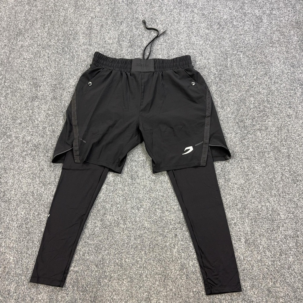 BOXRAW Pep Shorts Leggings Mens 2XL Black SMART-TEC 2-in-1 Shorts Leggings Gym